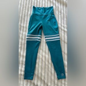 Bombshell Sportswear Teal and White Leggings